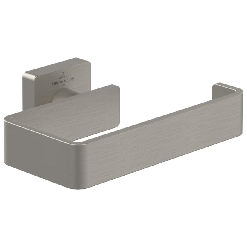 Cutout image of Villeroy & Boch Elements Striking Matt Brushed Nickel Toilet Roll Holder